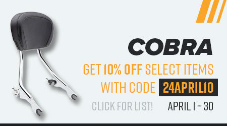 Cobra - Get 10% off select items with code 24APRIL10. click for list! April 1-30